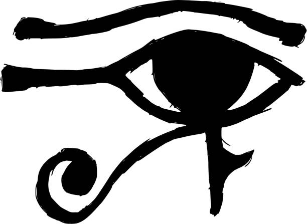 눈 ra - egyptian culture hieroglyphics human eye symbol stock illustrations