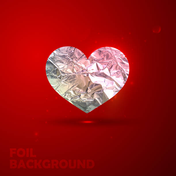 istock vector illustration of silver heart with foil texture. Valentine 530394853