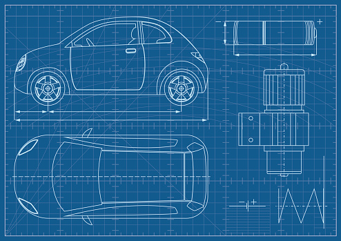 Vector Eco Car Blueprint