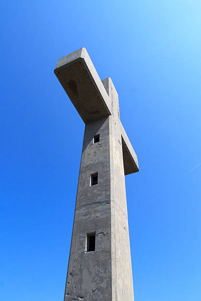 istock Concrete cross with blue sky in Rhodes, Greece 530399607