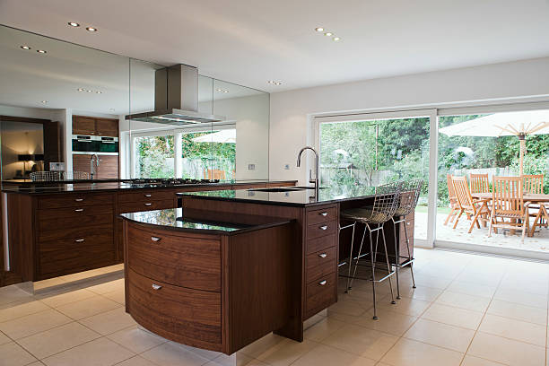 istock Modern Kitchen With Dining Area In Porch 530399721