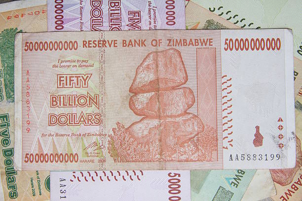 Fifty billion dollar note from Zimbabwe, Africa.