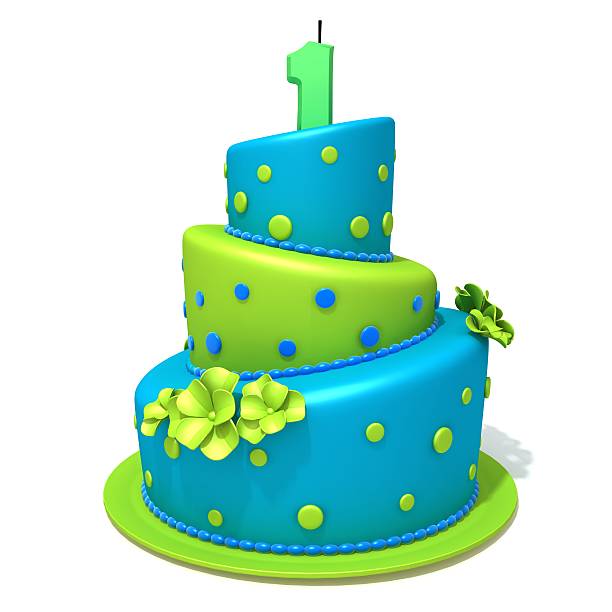 istock Birthday cake with number one 3d illustration 530402237