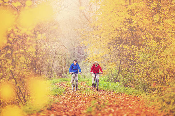 istock Active seniors riding bike 530403793