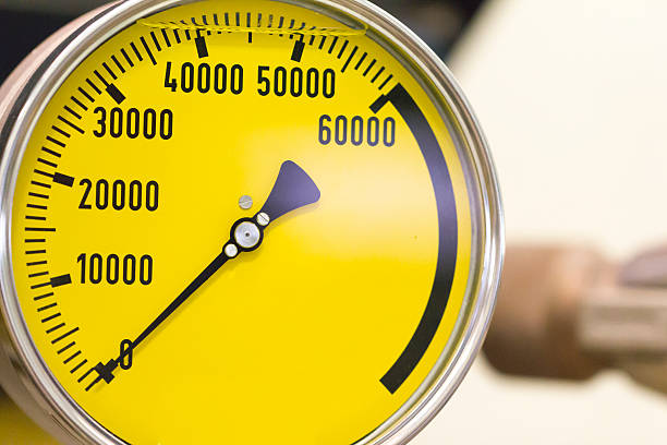 istock Industrial Yellow Pressure Guage 530406267