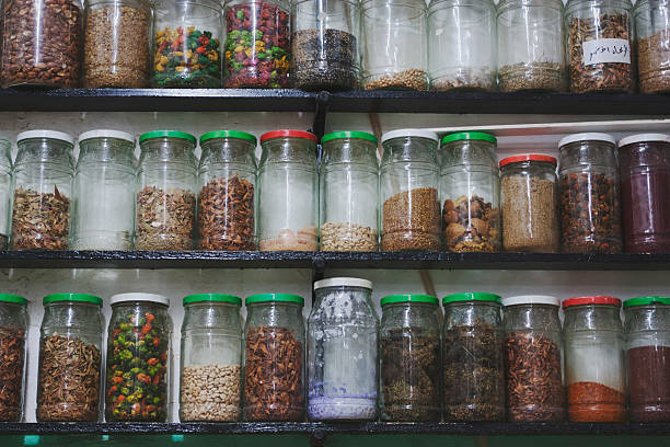 istock Glass Jars in a Shop in Marrakech, Morocco 530406589
