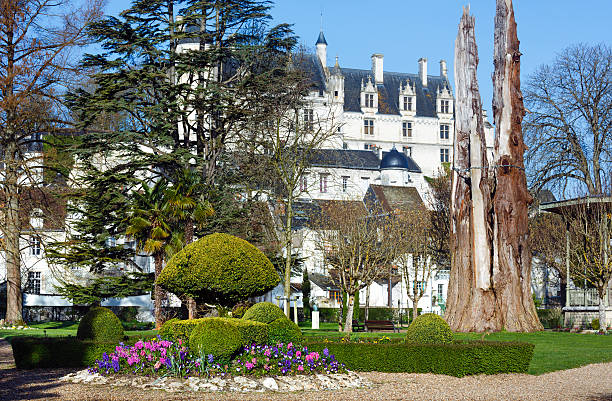Amboise, France - November 15, 20118: The Royal castle of Amboise seen from the garden