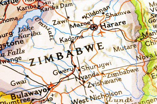 Zimbabwe on a map