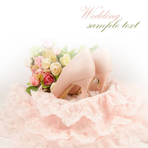 istock Bride shoes with flowers. 530414668
