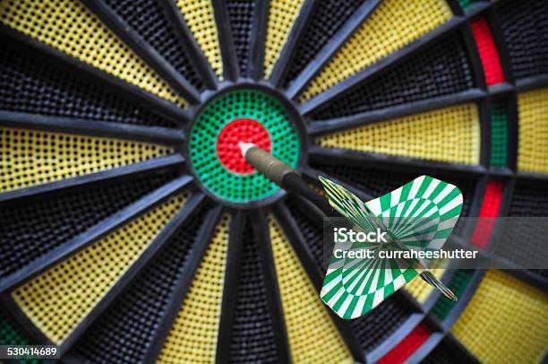 Darts Arrows In The Target Center Darts Game Stock Photo - Download Image Now - Accuracy, Achievement, Aiming