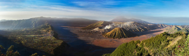 istock Mount Bromo blue sky day time nature landscape background 530414864