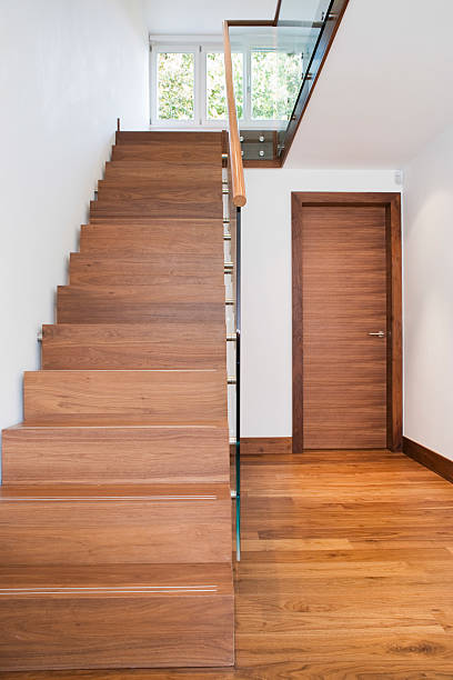 istock Wooden Staircase In House 530415005