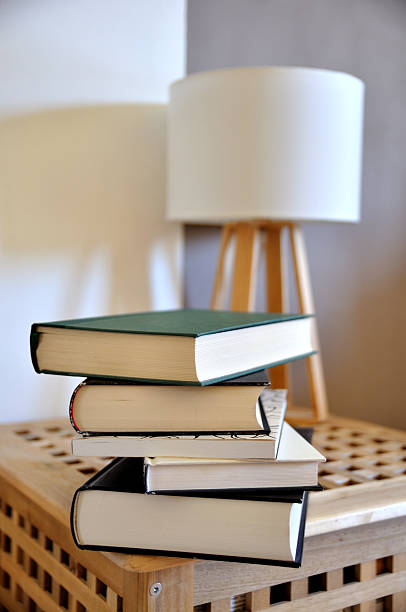 pile of books stock photo