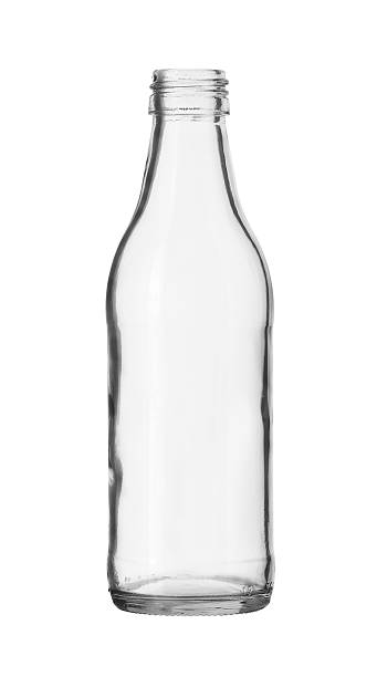 istock Clear Glass Bottle no Cap isolated on white background 530417245