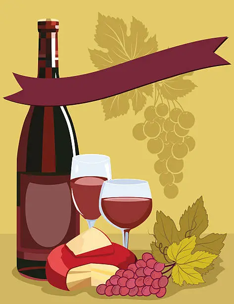 Vector illustration of Set of Wine Illustrations