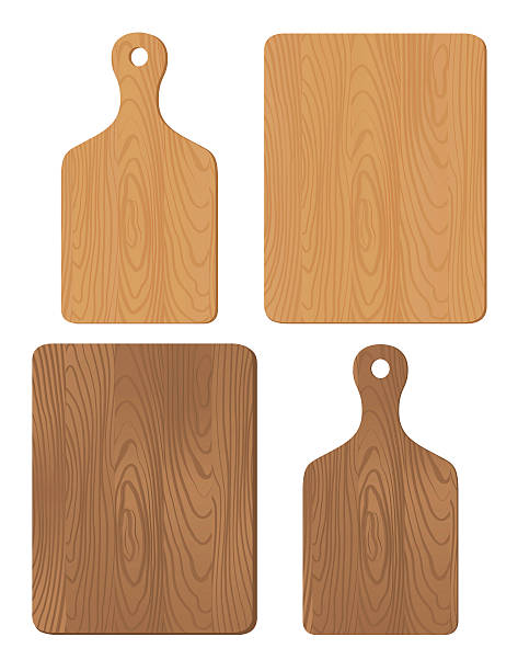 Set of Wood Cutting Boards Set of Wood Cutting Boards cutting board stock illustrations