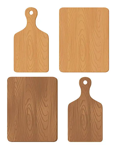 Vector illustration of Set of Wood Cutting Boards