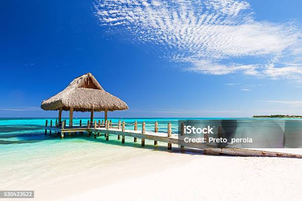 Beautiful Tropical White Sandy Beach Stock Photo - Download Image Now - Caribbean, Caribbean Culture, Beach