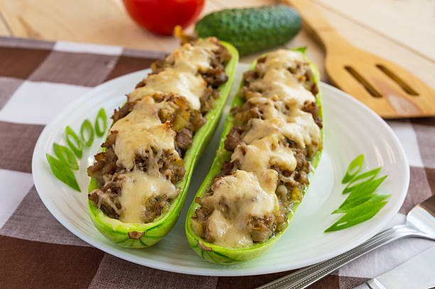 istock Baked stuffed zucchini, and vegetables 530423702