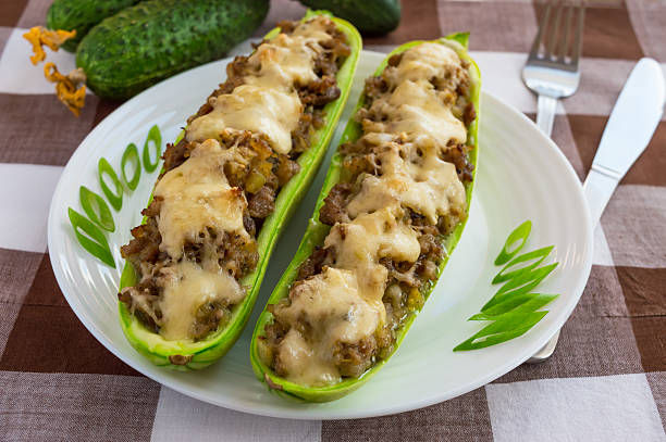 istock Baked stuffed zucchini, and vegetables 530423794