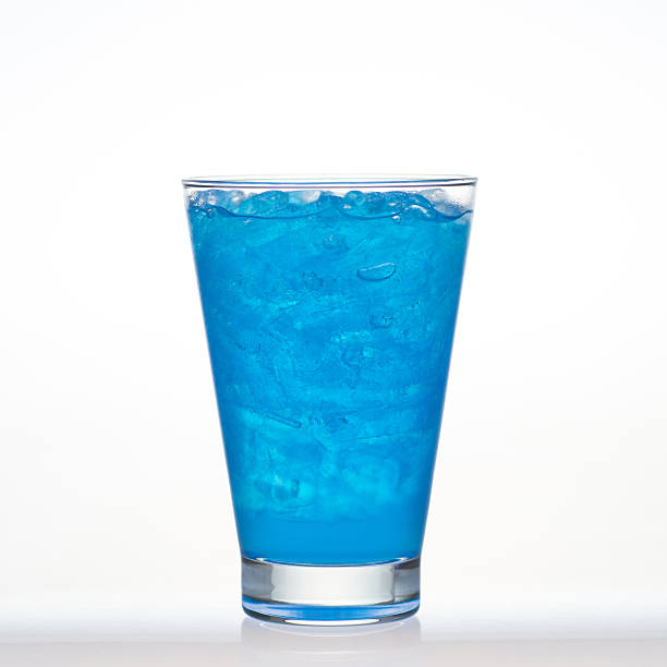 istock Blueberry flavor aerated drinks whit ice in glass 530424577