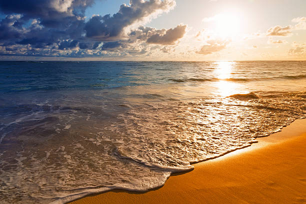 istock Beautiful sunrise on Caribbean beach 530424944