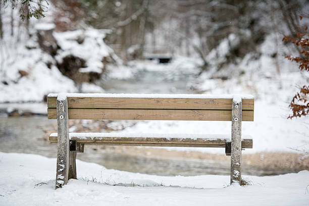 istock Bench overlooking a beautiful Winter Landscape 530425207