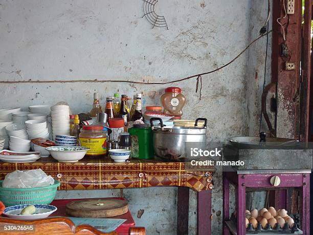 Typical Hole In The Wall Restaurant Kitchen In Laos Stock Photo - Download Image Now