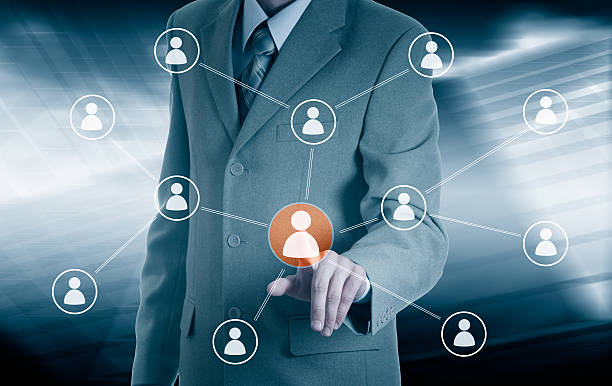 istock Hand carrying businessman icon network - HR,HRM,MLM 530427028