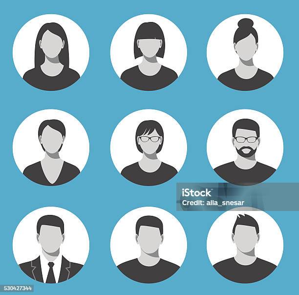 Avatar Profile Icon Set Including Male And Female Stock Illustration - Download Image Now - Avatar, People, Women