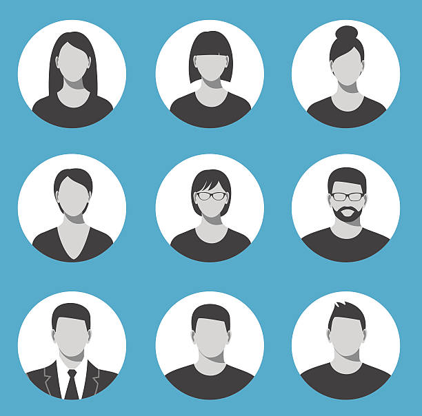 avatar profile icon set including male and female. - 商務人士 圖片 幅插畫檔、美工圖案、卡通及圖標