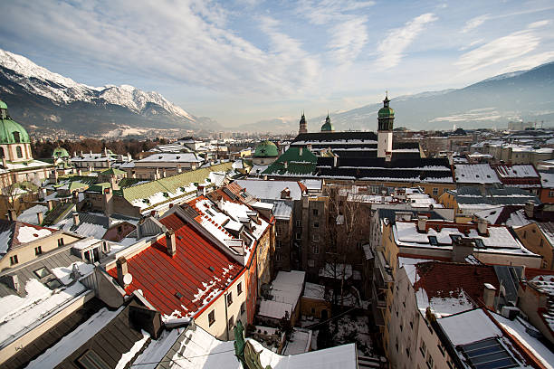 istock Innsbruck rooftop view in winter 530427410