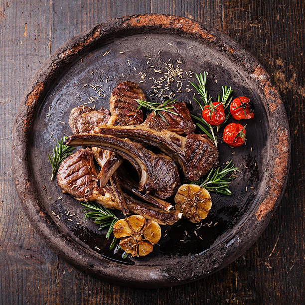 istock Roasted lamb ribs with spices and garlic 530427601