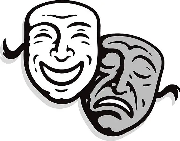 Vector illustration of Theater masks