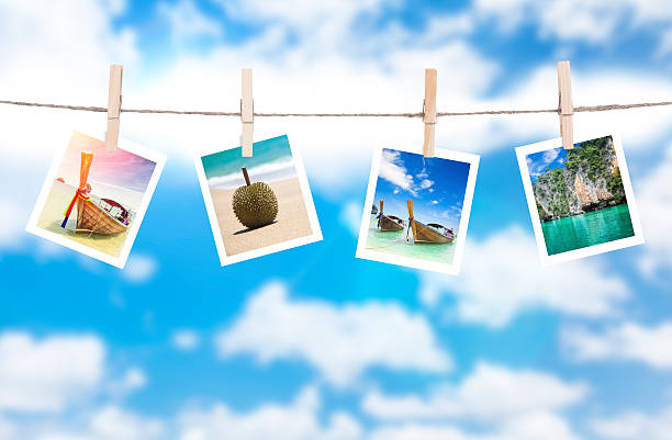 istock Vacation photos hanging on a rope 530429600