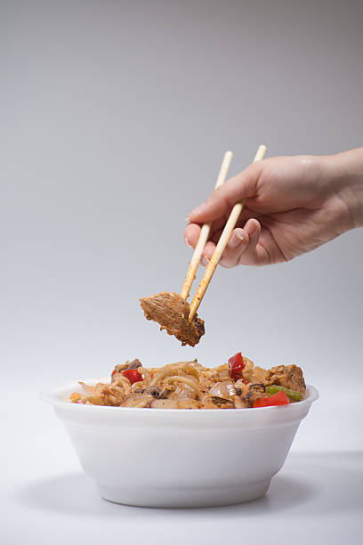 istock Chinese noodles with a chicken and vegetables 530432092