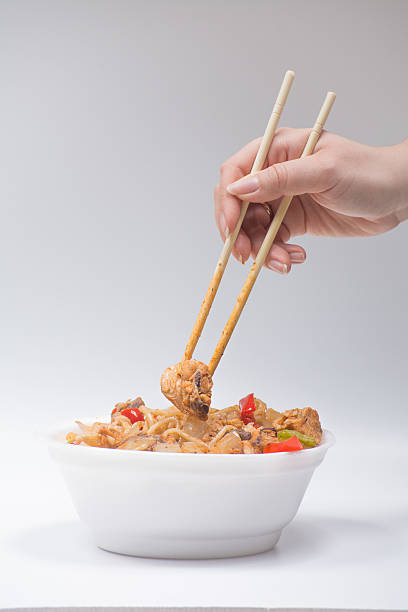 istock Chinese noodles with a chicken and vegetables 530432536