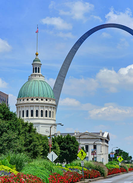 St. Louis, Missouri and Gateway Arch stock photo