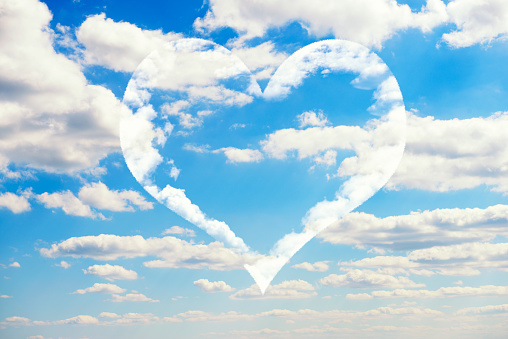 Cloud heart in the sky for Valentine's day