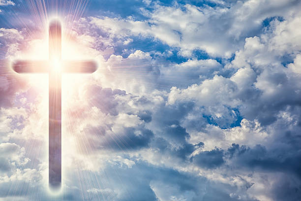 istock Christian cross in heavens 530436802