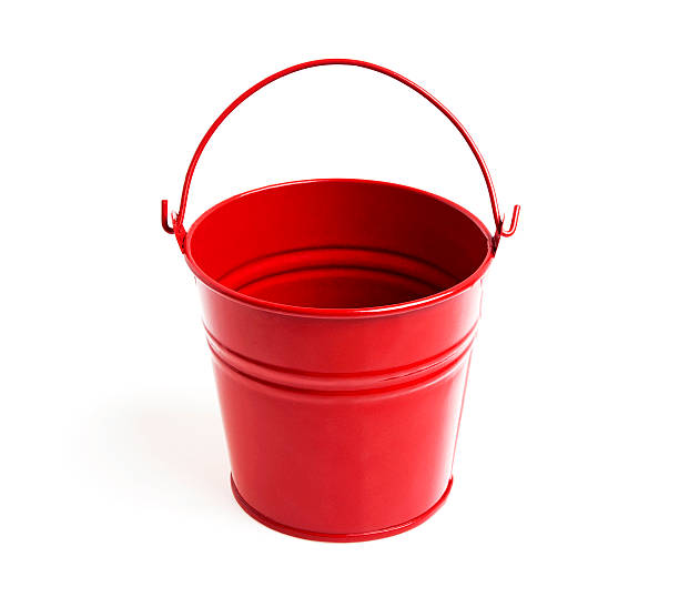 istock Red metal bucket isolated on a white background 530438065