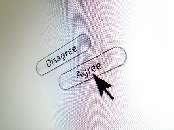 istock AGREE computer monitor button with mouse arrow 530438826