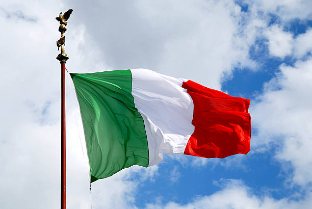 National flag of Italy INational flag of Italy in Rome. italian flag stock pictures, royalty-free photos & images