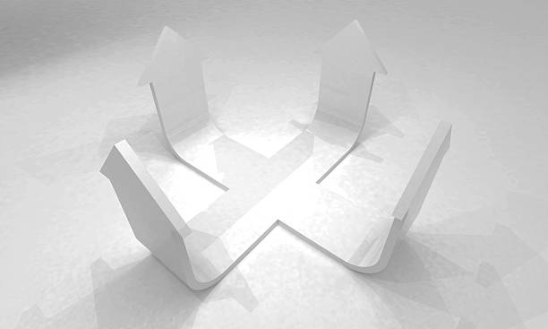 istock 3D arrows - growth concept leadership on White Background 530440674