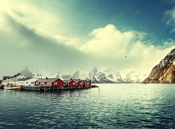 istock spring sunset - Reine, Lofoten islands, Norway 530442014