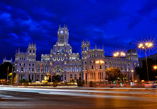 istock Comunicaciones Palace  at Blue Hour, Madrid 530443773