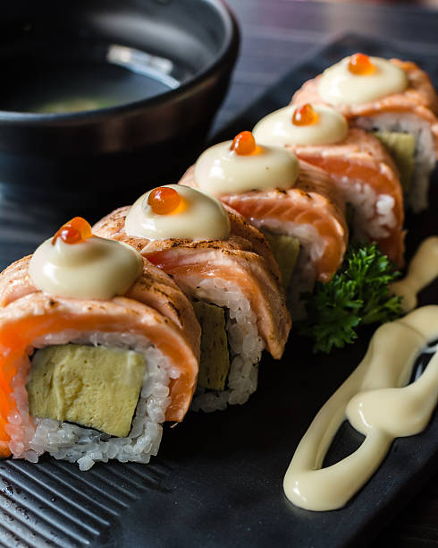 istock Salmon roll Japanese food 530446979