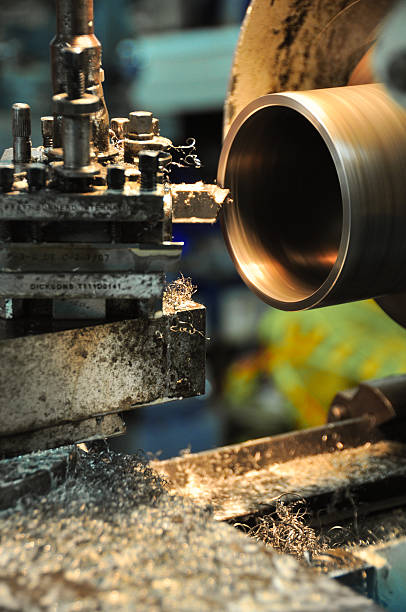 istock lathe machine in a workshop, Part of the lathe. 530449195