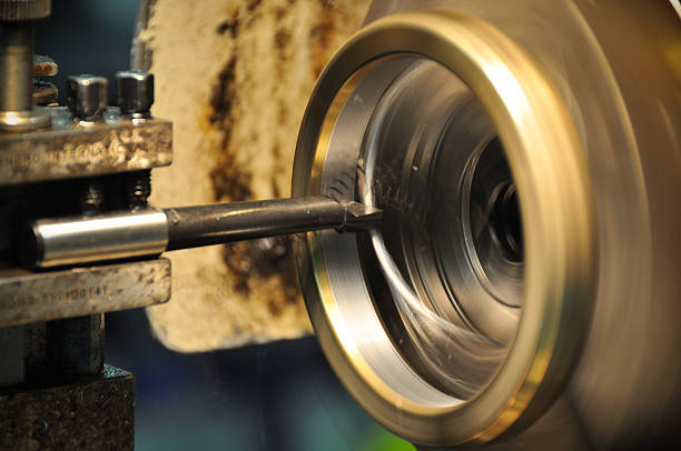 istock lathe machine in a workshop, Part of the lathe. 530449201