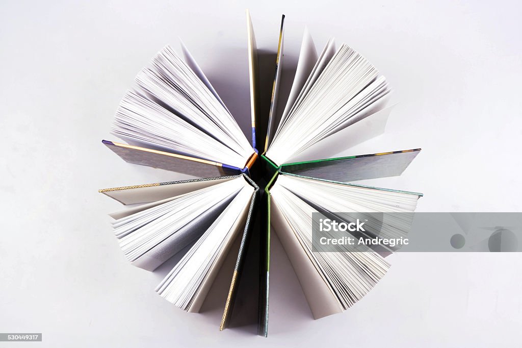 Books Open book in the form of a circle on a white background Book Stock Photo